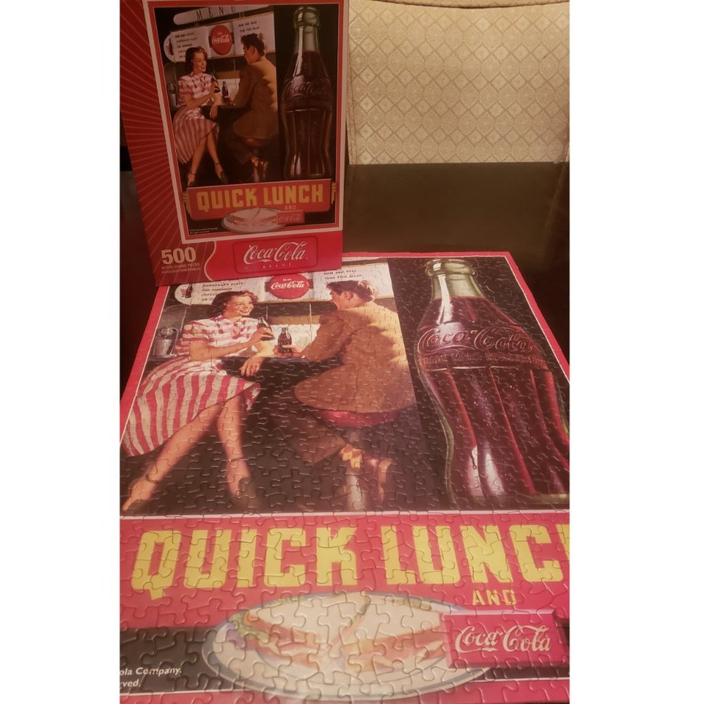 2005 COCA COLA "QUICK LUNCH" INTERLOCK PIECES PUZZLE - 500 PIECES